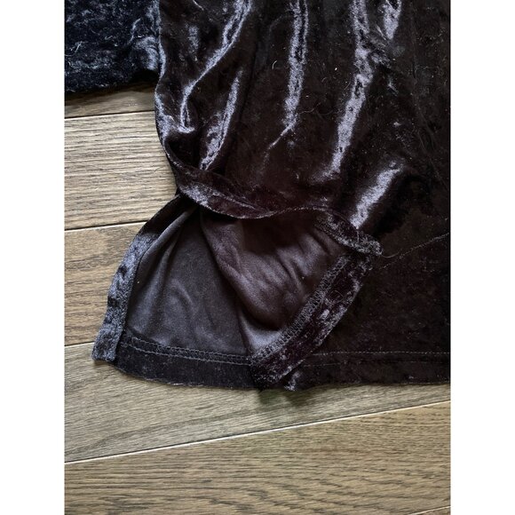 JoRo Fashions Women's 3X Crushed Velvet Black Long Sleeve Top Whimsigoth - Picture 4 of 7